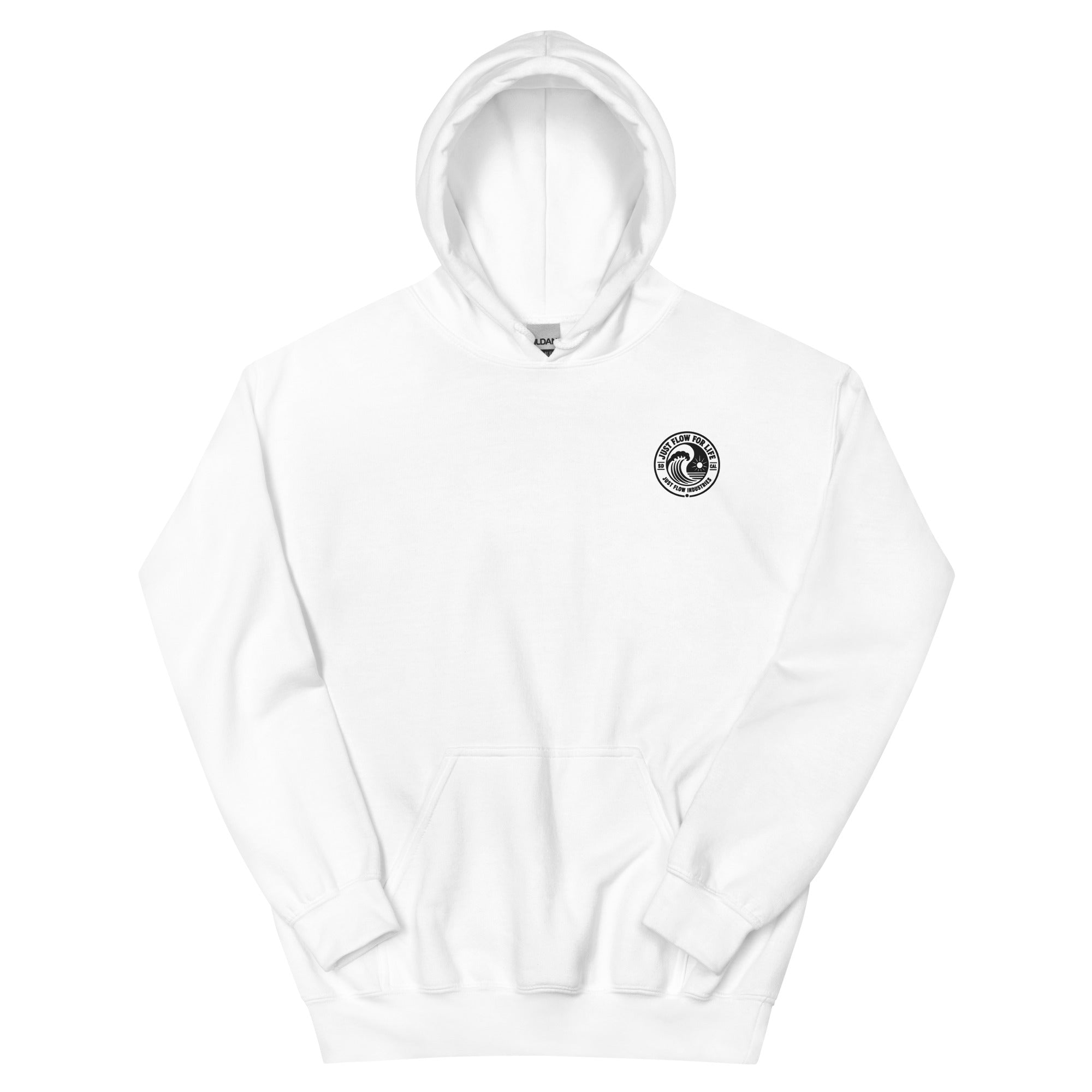 Circular Wave Crest hoodie in White with the black crest, front