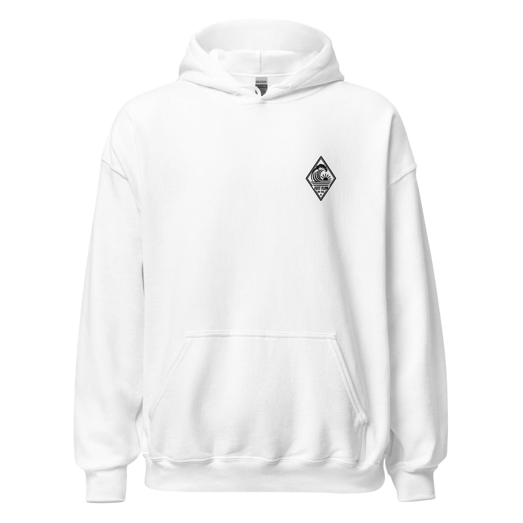 Vertical Wave Diamond hoodie in White with the black mark, front