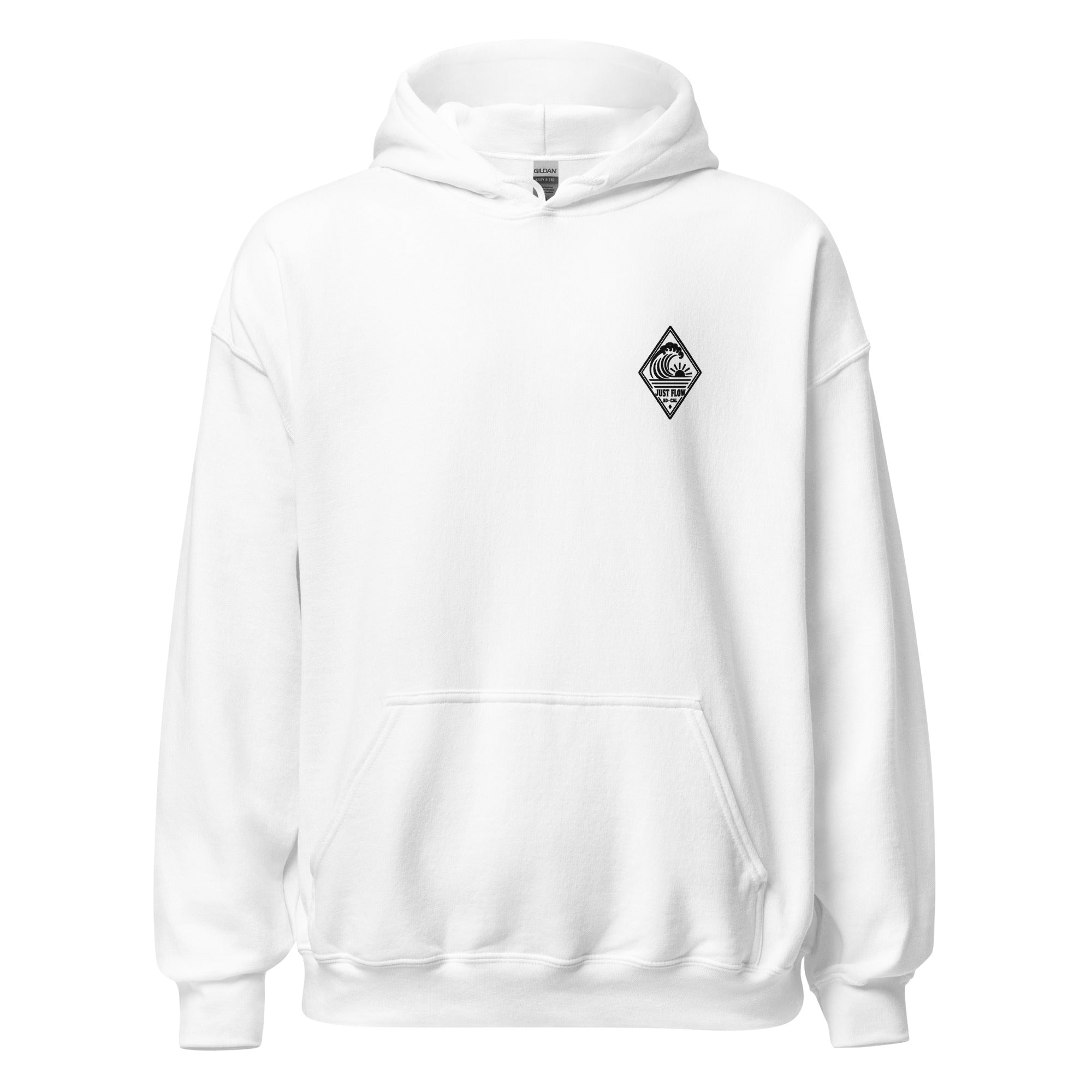 Vertical Wave Diamond hoodie in White with the black mark, front