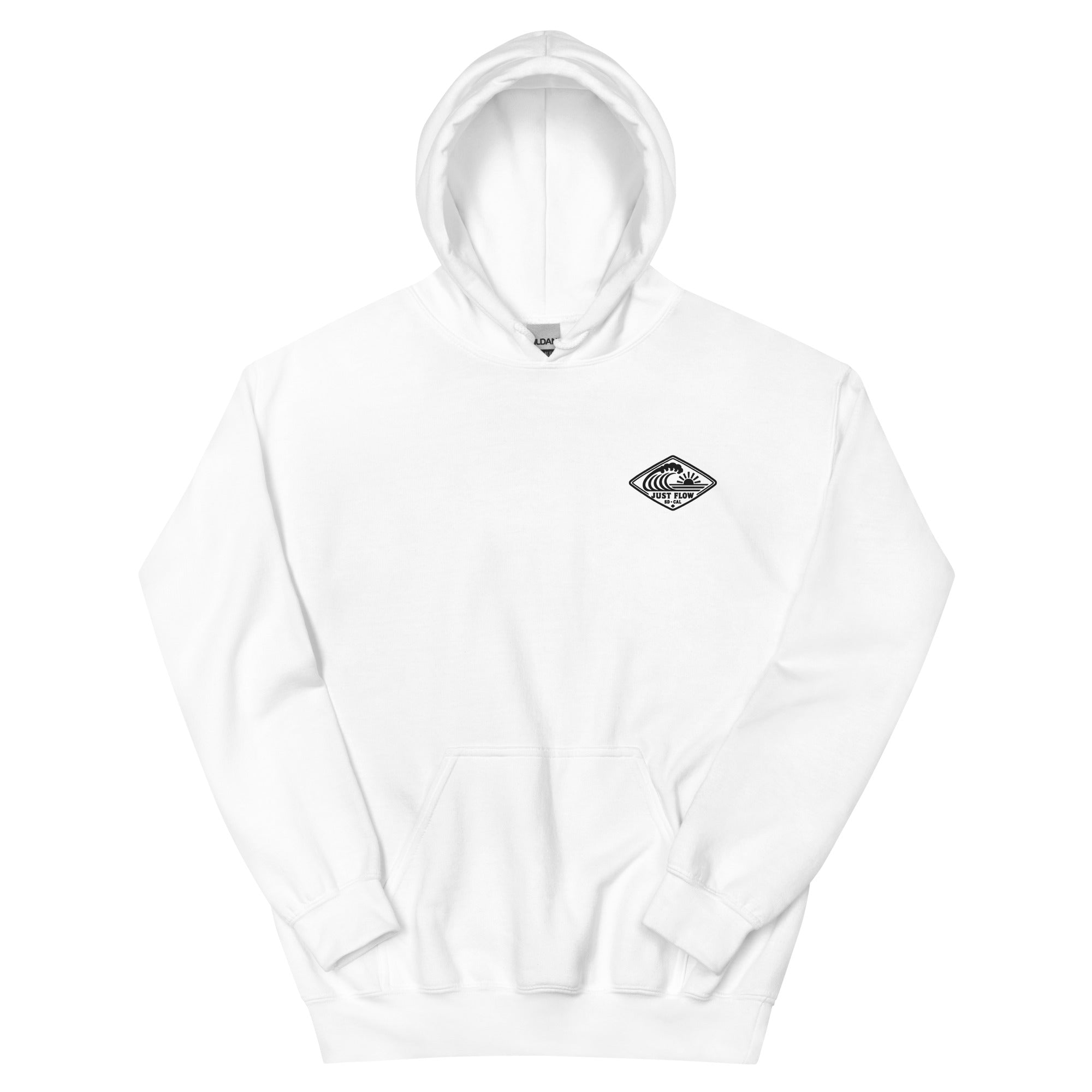 Horizontal Wave Diamond hoodie in White with the black mark, front