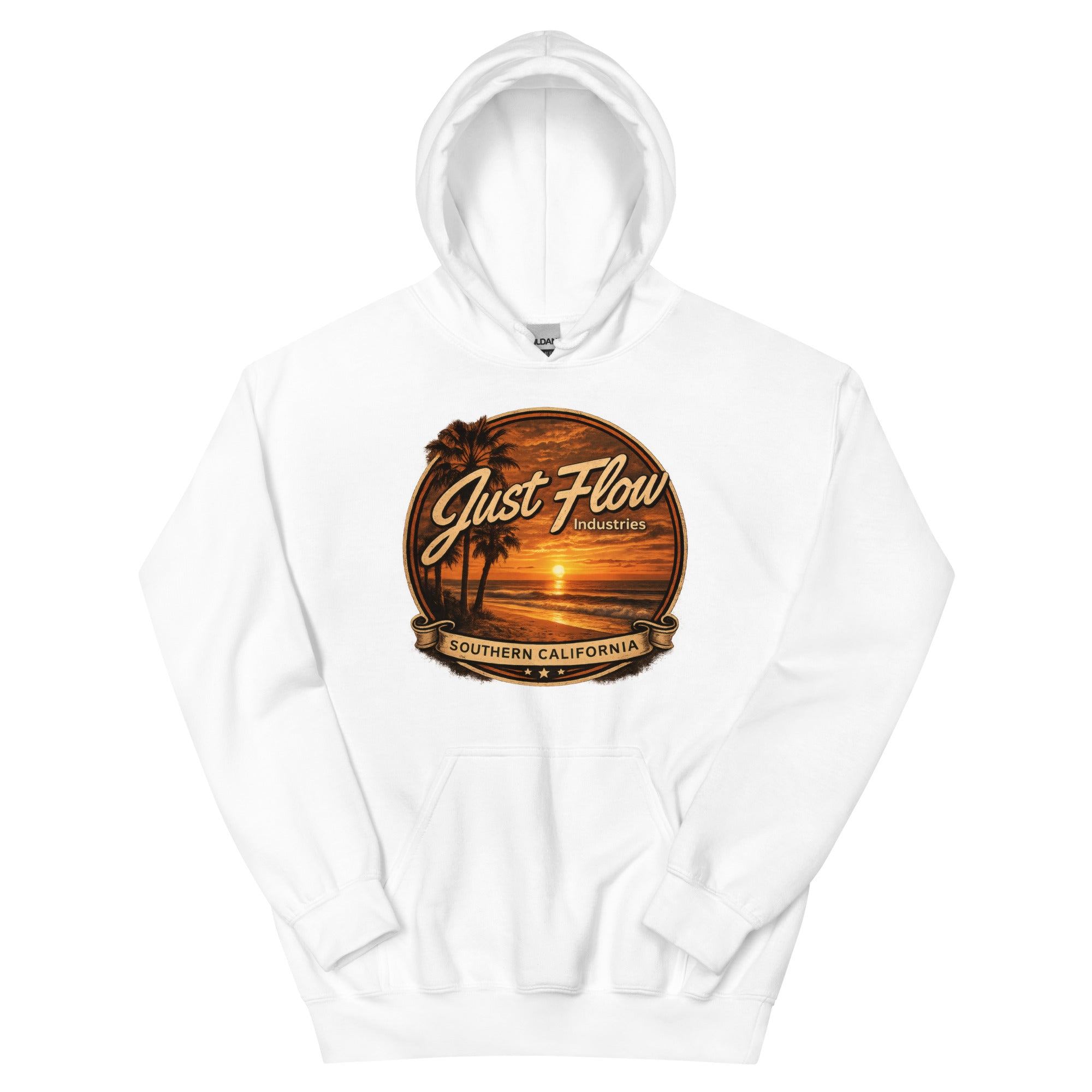 Golden Hour Feature hoodie in White, front badge